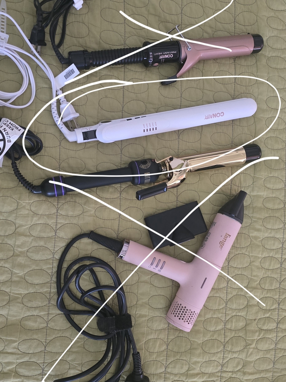 Conair Double Ceramic 1" Flat Iron White & Gold